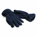 The Beechfield BC295 navy blue fleece gloves are showcased against a white background.