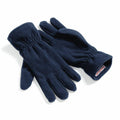 The Beechfield BC296 gloves are navy fleece with elastic wrists, shown side by side.