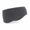 A dark gray headband from Beechfield, model BC316, featuring a simple design and smooth surface laid flat.