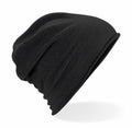The BC361 slouchy beanie from Beechfield, in black, is displayed against a white background.