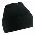The BC45B beanie by Beechfield, featuring a folded cuff in black knit.