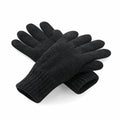 A pair of Beechfield BC495 black knitted gloves is arranged on a white background, with one glove slightly overlapping the other.