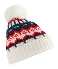 The Beanies feature a knitted winter design with a white bobble, navy blue, red, and white pattern, plus a thick white ribbed turn-up.