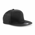 The Beechfield BC610, a black snapback cap featuring a flat brim, is displayed against a white background.