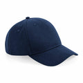 A Beechfield BC62N plain navy blue baseball cap presented against a white background.