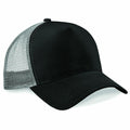 The Beechfield BC640 is a black and gray mesh baseball cap featuring a solid black front panel and a curved brim, with the back half designed in gray mesh for enhanced ventilation. The cap is displayed on a plain white background.