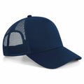 A navy blue Beechfield BC642 hat featuring a mesh back and a solid front panel.