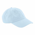 The Beechfield BC653 is a light blue baseball cap featuring a curved brim and adjustable strap. Made from soft fabric, it includes ventilation holes on top and boasts a clean, simple design.