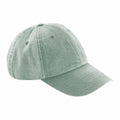 Beechfield's BC655 is a light green baseball cap designed with a curved brim and six panels, each featuring small ventilation holes at the top.