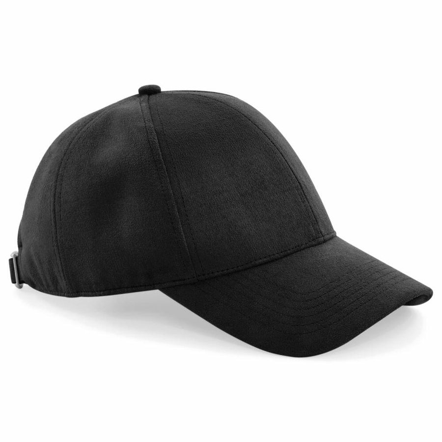 A plain black BC656 baseball cap from Beechfield on a white background.
