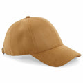 A plain caramel coloured BC656 baseball cap from Beechfield on a white background.