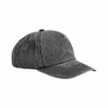 Introducing the BC657 by Beechfield: a black denim baseball cap featuring visible stitching and a curved brim.