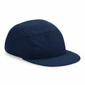 Introducing the BC659 cap by Beechfield, a stylish dark blue five-panel design featuring a flat brim and side button details.