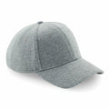 The Beechfield BC677 is a plain gray baseball cap featuring a curved brim and six panels.