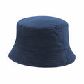Beechfield BC686 bucket hat in dark blue, featuring a minimalist design and a stitched brim.