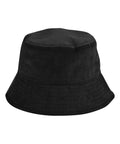 The Hats product is a black corduroy bucket hat with a flat crown and wide, downward-sloping brim, displayed against a white background.