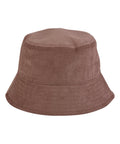 The Hats product is displayed against a white background. It features brown corduroy fabric, a flat top, and a downward-sloping brim with visible vertical and horizontal stitching.