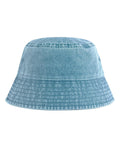 A light blue denim Hats bucket hat with visible stitching on the brim and crown, photographed against a plain white background.