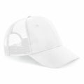 A Beechfield BC75R baseball cap featuring a curved brim and mesh panels on the back, presented against a white background.