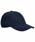 A solid navy blue Beechfield BC825 baseball cap with a curved bill and a button on top. The cap has vent holes on either side and no visible logos or branding. The material appears to be textured fabric.