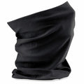 The Beechfield BC900 black fabric neck gaiter is displayed vertically against a white background.