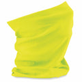 A Beechfield BC900 neck gaiter in a vibrant yellow color, featuring a smooth texture, displayed upright.