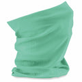 Displayed against a white background, the BC900 by Beechfield is a teal neck gaiter crafted from lightweight fabric. The material looks soft and flexible, making it ideal for versatile use as a face covering or scarf.