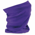 The Beechfield BC900 is displayed standing upright in a deep purple hue, showcasing soft folds and creases. Its fabric has a smooth, slightly shiny texture with seamless edges.