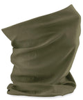 The BC915 by Beechfield is a tubular bandana crafted from lightweight, green fabric. It features a flexible design that stands upright to highlight its textured versatility, making it ideal for use as a scarf, face covering, or headband.