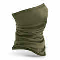 Beechfield BC916 neck gaiter in olive green displayed against a white background.