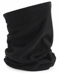 A Beechfield BC930 fleece neck gaiter in black, displayed crumpled against a white background.