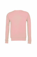 A Bella + Canvas BE045 plain pink crew neck sweatshirt with long sleeves, pictured against a white background.