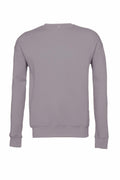 A plain, long-sleeved sweatshirt in grey from Bella + Canvas (Product Name: BE045), featuring a crew neckline and showcased against a white background. The design is simple, without any patterns or logos.