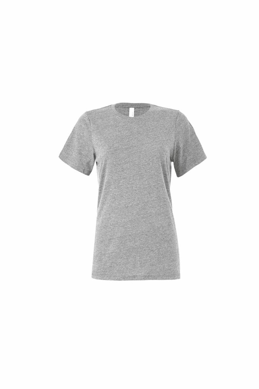 Bella + Canvas BE046 gray short-sleeve T-shirt displayed on a white background.