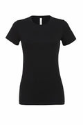 BE046 by Bella + Canvas, a black short-sleeve crew-neck T-shirt, displayed against a white background.