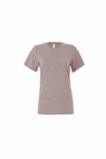 The Bella + Canvas BE046 is a heather gray t-shirt featuring short sleeves and a round neckline, showcased against a white background.