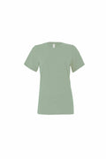 A plain, light green Bella + Canvas BE046 t-shirt is displayed on a white background. The shirt features short sleeves and a round neckline.