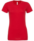 The Bella + Canvas BE046 is a plain red t-shirt displayed facing forward. It features short sleeves and a round neckline, crafted from smooth fabric.