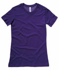 A Bella + Canvas BE076 plain purple short-sleeve t-shirt on a white background.