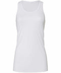 A Bella + Canvas BE089 sleeveless white tank top set against a white background.