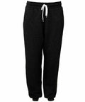 Bella + Canvas product BE126: black sweatpants featuring a white drawstring, displayed against a white background.