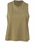 The BE127 by Bella + Canvas is a sleeveless, loose-fitting tank top in an olive green color. Made from a soft fabric, it features a simple round neckline and offers a comfortable, casual style.