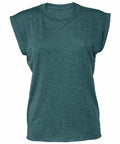 A Bella + Canvas BE128, a sleeveless dark green T-shirt, showcased against a plain white background.