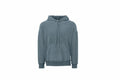 The BE130 sweatshirt by Bella + Canvas is a dark green hooded design featuring a large front pocket and drawstrings, showcased against a plain white background.