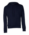 A Bella + Canvas BE136 hoodie, featuring a drawstring hood and a front kangaroo pocket, showcased against a white background.