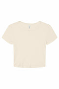 BE138 by Bella + Canvas - a solid cream short-sleeve crop top set against a white background.