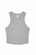 The BE141 from Bella + Canvas is a gray sleeveless tank top featuring a round neckline, showcased against a white background.
