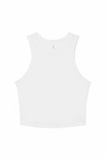 The BE141 tank top from Bella + Canvas is sleeveless, features a round neckline, and is displayed lying flat against a white background.