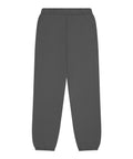 A pair of dark grey tracksuit bottoms with an elasticated waistband, elasticated ankle cuffs, and side pockets. No visible logos or patterns. Shown laid flat on a white background.