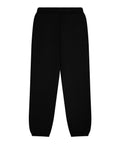 Track bottoms in plain black, featuring an elasticated waistband and ankle cuffs, displayed on a white background.